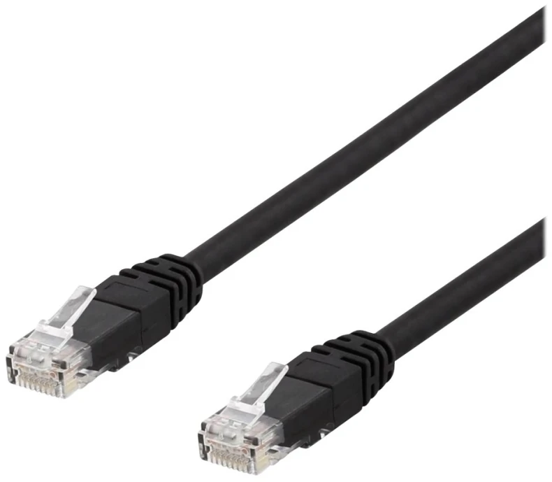 DELTACO U / UTP Cat6a patch kabelis, 0.3m, 500MHz, Delta-certified, LSZH, juodas TP-603SAU