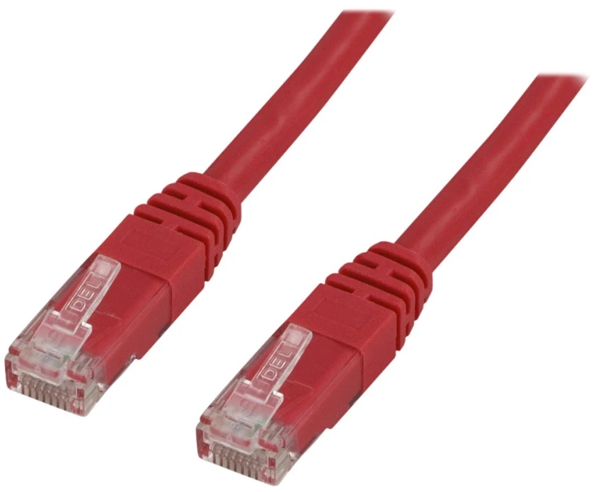 Deltaco TP-607R, 0,75 m, Cat6, U/UTP (UTP), RJ-45, RJ-45, raudonas