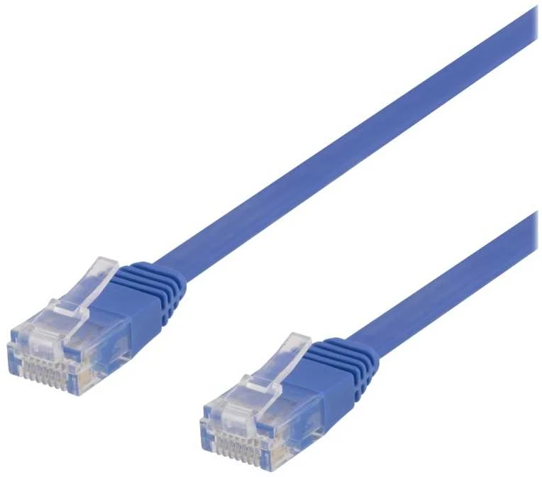 Deltaco TP-60B-FL, 0,5 m, Cat6, U/UTP (UTP), RJ-45, RJ-45, mėlynas