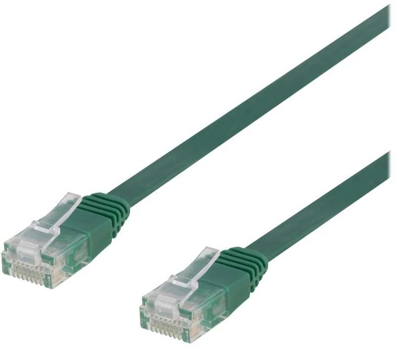Deltaco TP-60G-FL, 0,5 m, Cat6, U/UTP (UTP), RJ-45, RJ-45, žalias