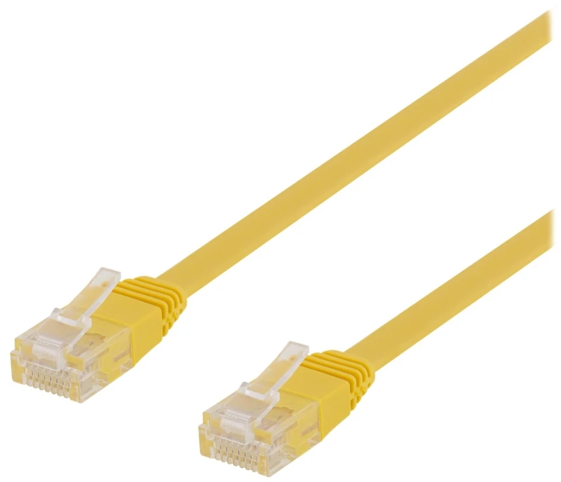 Deltaco TP-60GL-FL, 0,5 m, Cat6, U/UTP (UTP), RJ-45, RJ-45, Geltonas