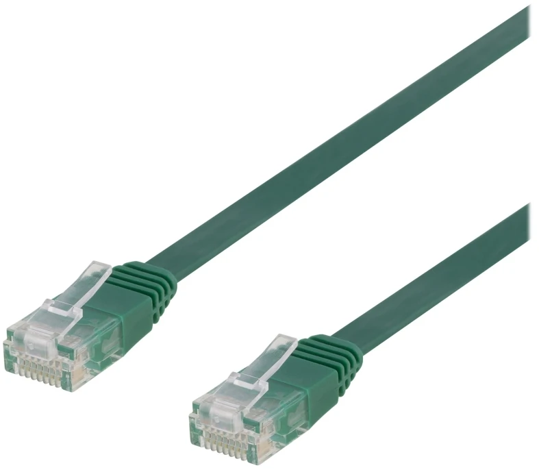 Deltaco TP-610G-FL, 10 m, Cat6, U/UTP (UTP), RJ-45, RJ-45, žalias