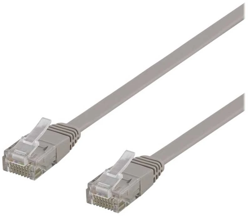 Deltaco TP-611-FL, 1,5 m, Cat6, U/UTP (UTP), RJ-45, RJ-45, pilkas