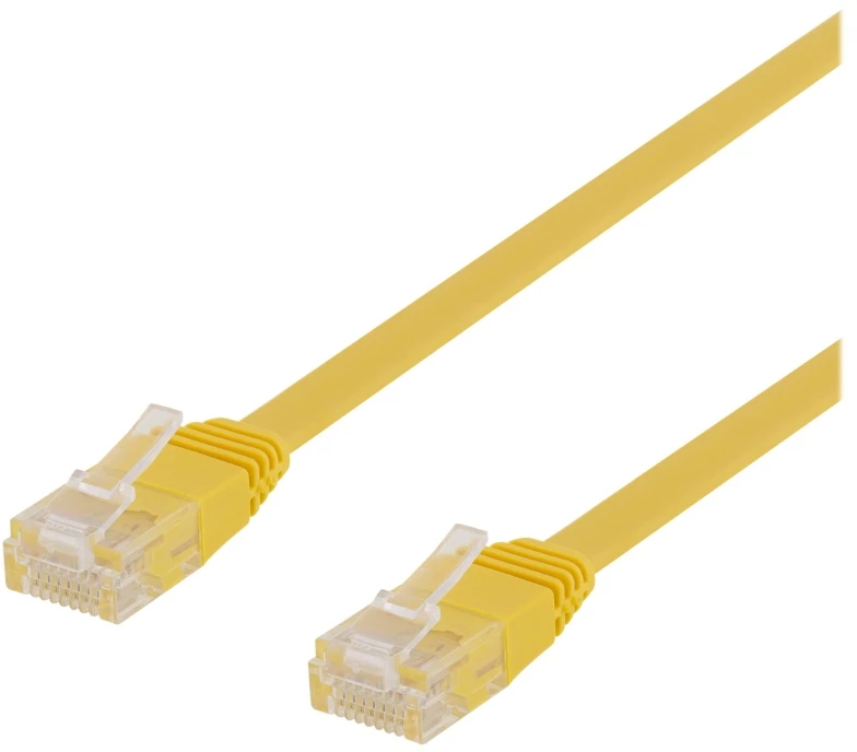 Deltaco TP-611GL-FL, 1,5 m, Cat6, U/UTP (UTP), RJ-45, RJ-45, Geltonas