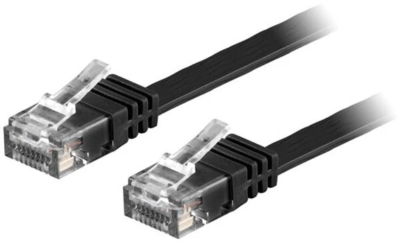 Deltaco TP-61S-FL, 1 m, Cat6, U/UTP (UTP), RJ-45, RJ-45, juodas
