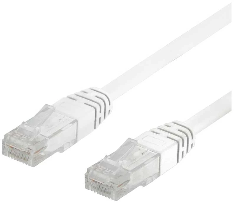 Deltaco TP-61V-50P, 1 m, Cat6, U/UTP (UTP), RJ-45, RJ-45, Baltas