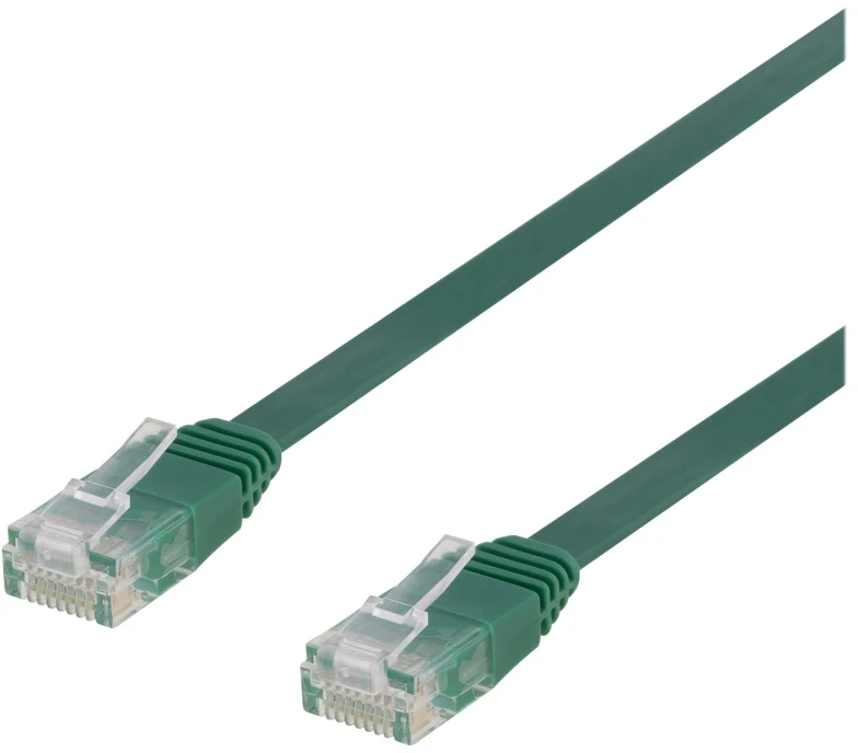 Deltaco TP-63G-FL, 3 m, Cat6, U/UTP (UTP), RJ-45, RJ-45, žalias