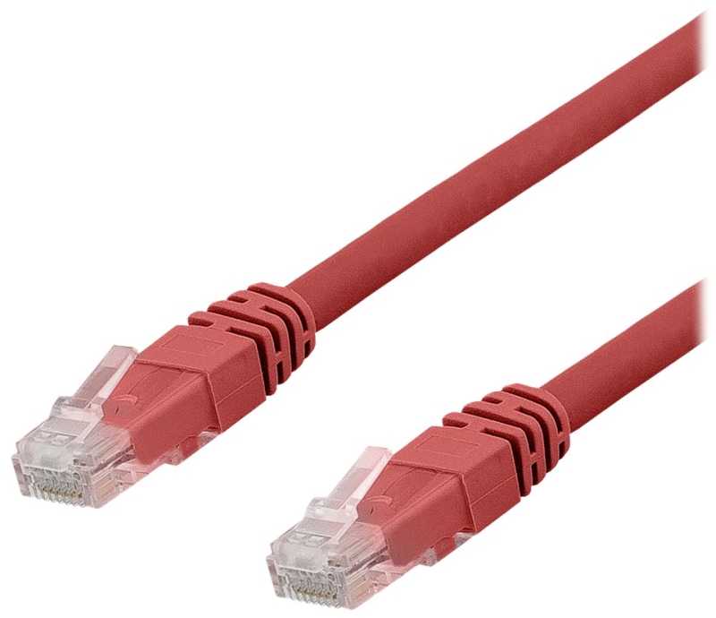 DELTACO U/UTP Cat6a tinklo kabelis, LSZH, 3m, raudonas
