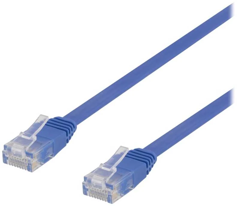 Deltaco TP-65B-FL, 5 m, Cat6, U/UTP (UTP), RJ-45, RJ-45, Mėlynas