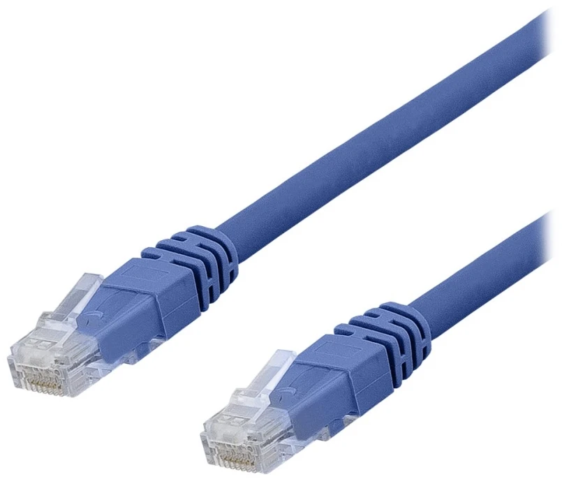 DELTACO TP-65BAU – tinklo kabelis – RJ-45 (vyriškas) į RJ-45 (vyriškas) – 5 m – UTP – CAT 6a – be halogenų, presuotas – mėlynas