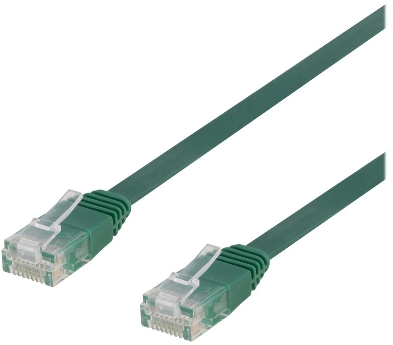 Deltaco TP-65G-FL, 5 m, Cat6, U/UTP (UTP), RJ-45, RJ-45, žalias