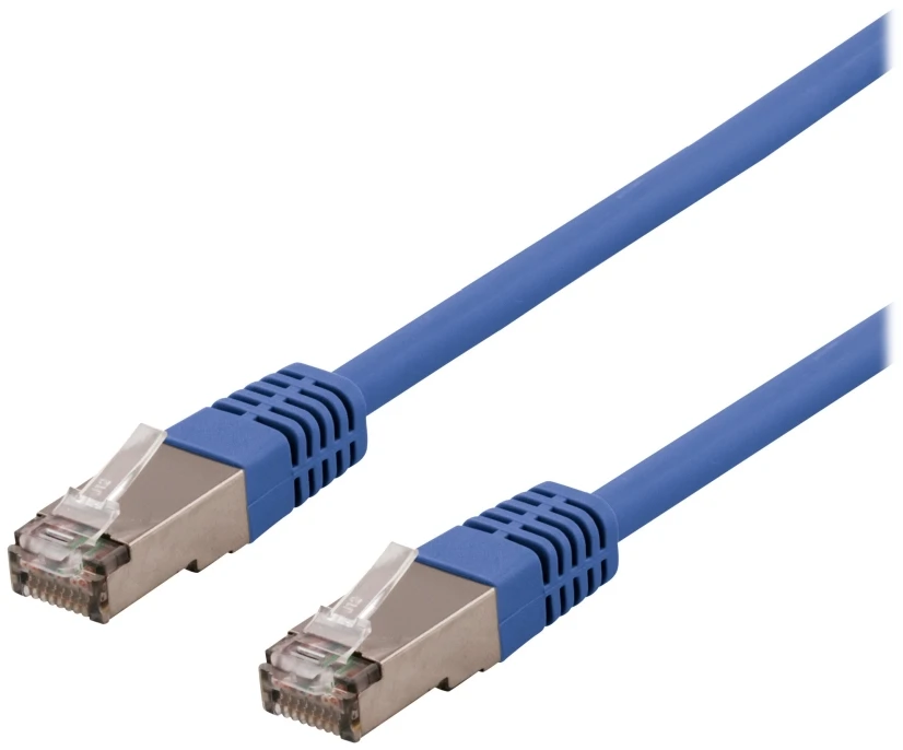 DELTACO U/FTP Cat6a tinklo kabelis, LSZH, 0,5 m, mėlynas