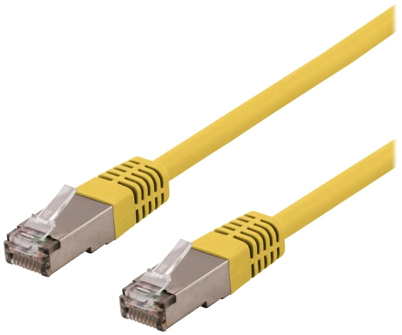 DELTACO U/STP Cat6a jungiamasis kabelis, LSZH, 0,3m, geltonas