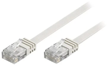 DELTACO U/UTP Cat6 jungiamasis kabelis, plokščias, 15 m, 250 MHz, baltas