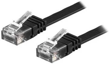Deltaco TP-611S-FL, 1,5 m, Cat6, U/UTP (UTP), RJ-45, RJ-45, juodas