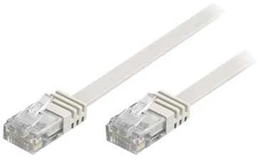 DELTACO U/UTP Cat6 jungiamasis kabelis, plokščias, 7 m, 250 MHz, baltas