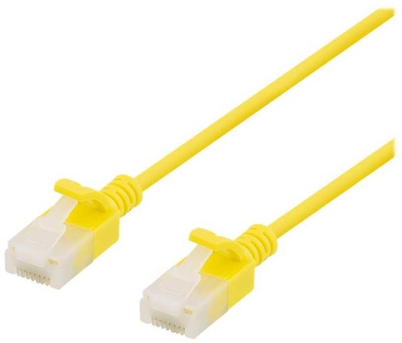 DELTACO U / UTP Cat6a plonas tinklo kabelis, geltonas, 1 m