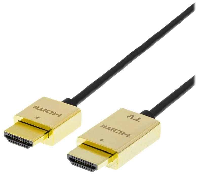 Kabelis DELTACO Itin plonas HDMI, 4K UHD, 3m, juodas/auksinis / HDMI-1043-K / 00100012