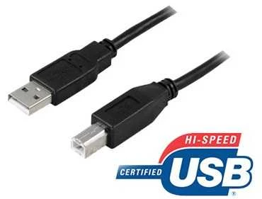 Kabelis DELTACO 1m, juoda / USB-210S