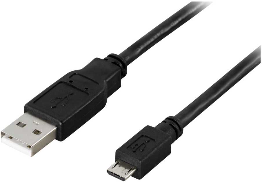 Kabelis DELTACO USB 2.0 "A-micro B", 2.0m, juodas / USB-302S