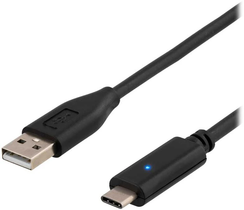 Mob. telefono kabelis DELTACO USB 2.0 "CA", 1.5m, juodas / USBC-1005