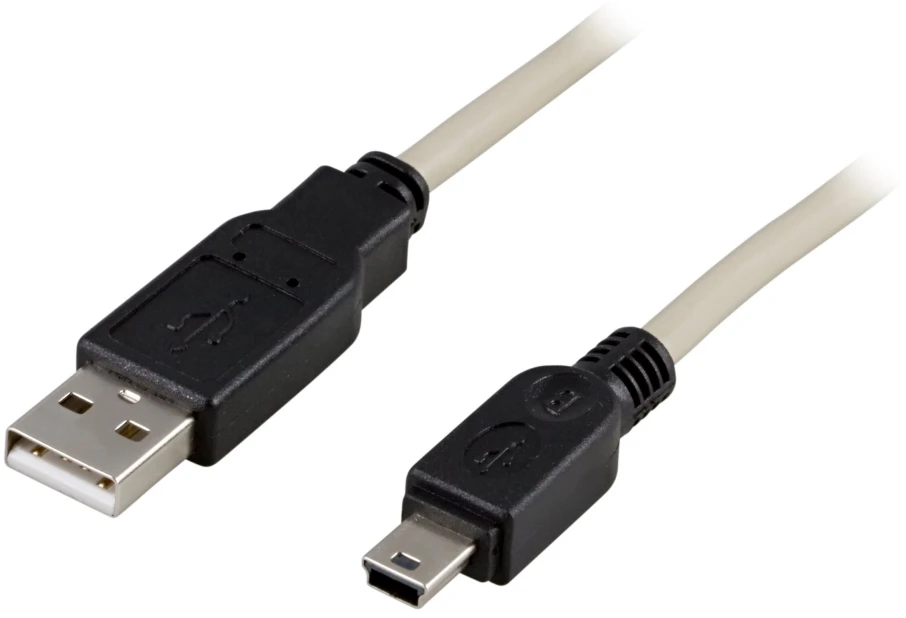 Kabelis DELTACO USB 2.0 "A-mini B", 0.5m, baltas-juodas / USB-23