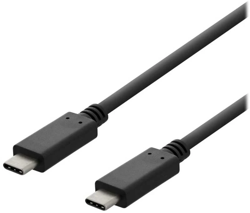 DELTACO USB 2.0 USB-C - USB-C krovimo kabelis, 3A, 2m, juodas USBC-2002