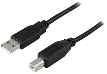 Kabelis DELTACO USB 2.0 Type A male - Type B male 3m, juodas / USB-230S