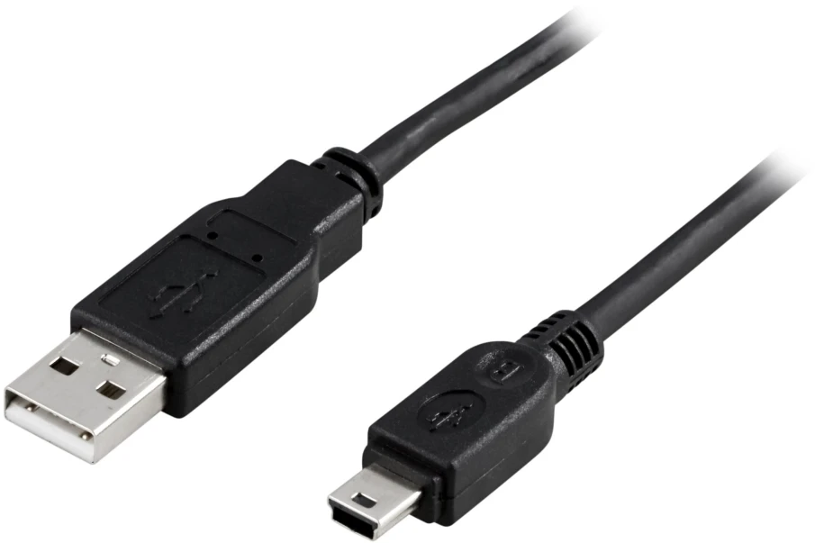 DELTACO USB-23S USB kabelis USB-A į Mini-B 0,5 m USB 2.0, juodas