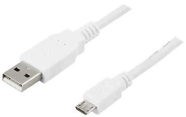 USB 2.0 kabelis USB-A - USB , 5-pin, 0.25m DELTACO balta / USB-299W