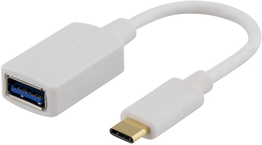 Adapteris DELTACO USB 3.1 C tipo - A tipo, Gen 1, baltas / USBC-1205
