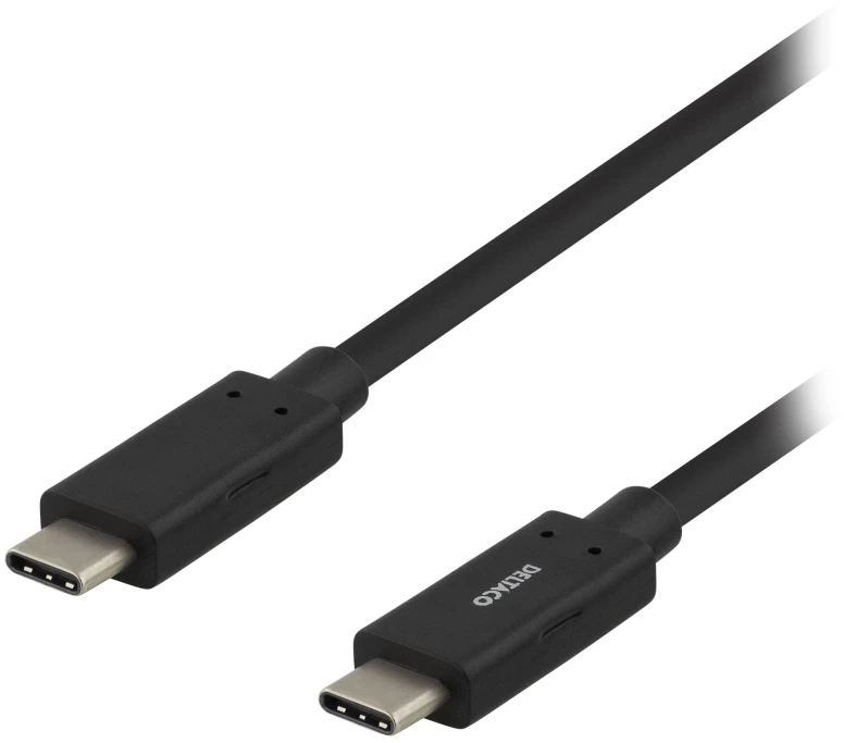 DELTACO USB-C kabelis, 0,5 m, USB 3.1 Gen 1, juodas
