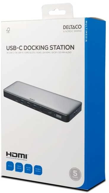 Deltaco 15-in-1 USB-C stotelė originalioje pakuotėje
