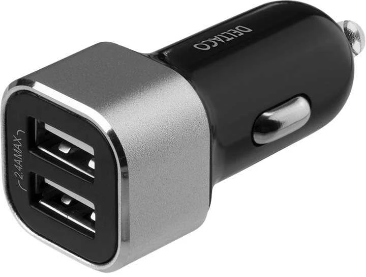 Automobilinis įkroviklis DELTACO USB, 2x USB-A, 2,4 A, 17 W USB-CAR126
