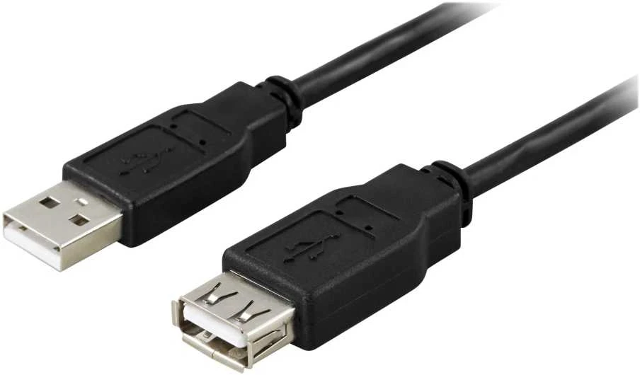 DELTACO USB 2.0 kabelis Type A - Type A 5m, juodas / USB2-14S