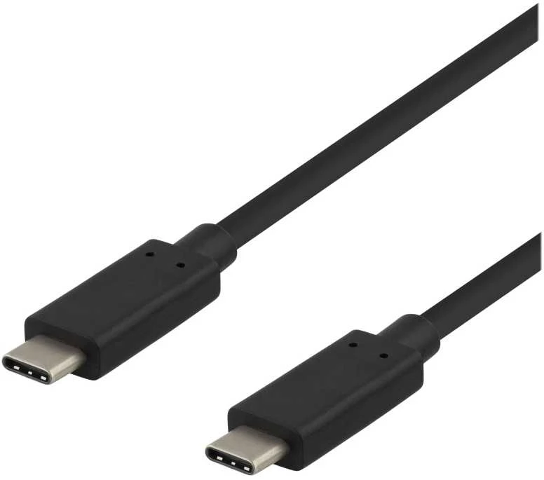 USB-C kabelis DELTACO 0.25m, USB 3.1 Gen 2, 10 Gbps, 60W, juodas / USBC-1120