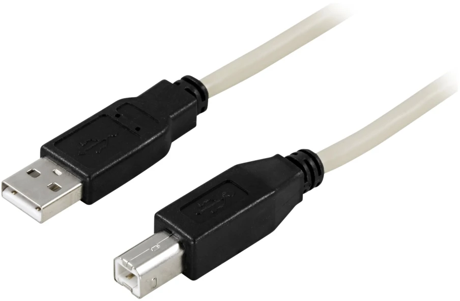Kabelis DELTACO USB 2.0 "A-B", 5.0m, baltas-juodas / USB-250