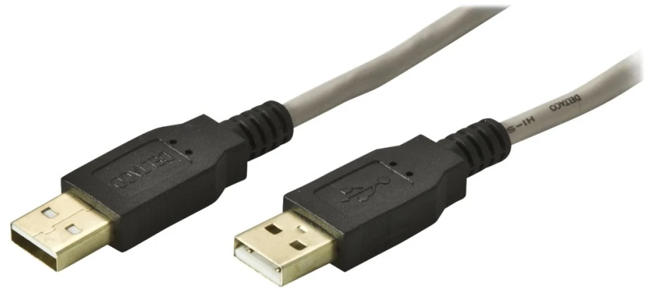 Kabelis DELTACO USB 2.0 "A-A", 2.0m, baltas-juodas / USB2-8-K