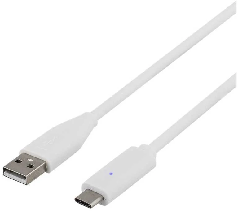 USB 2.0 kabelis, C tipas - A tipas, 0,25 m, baltas DELTACO / USBC-1007
