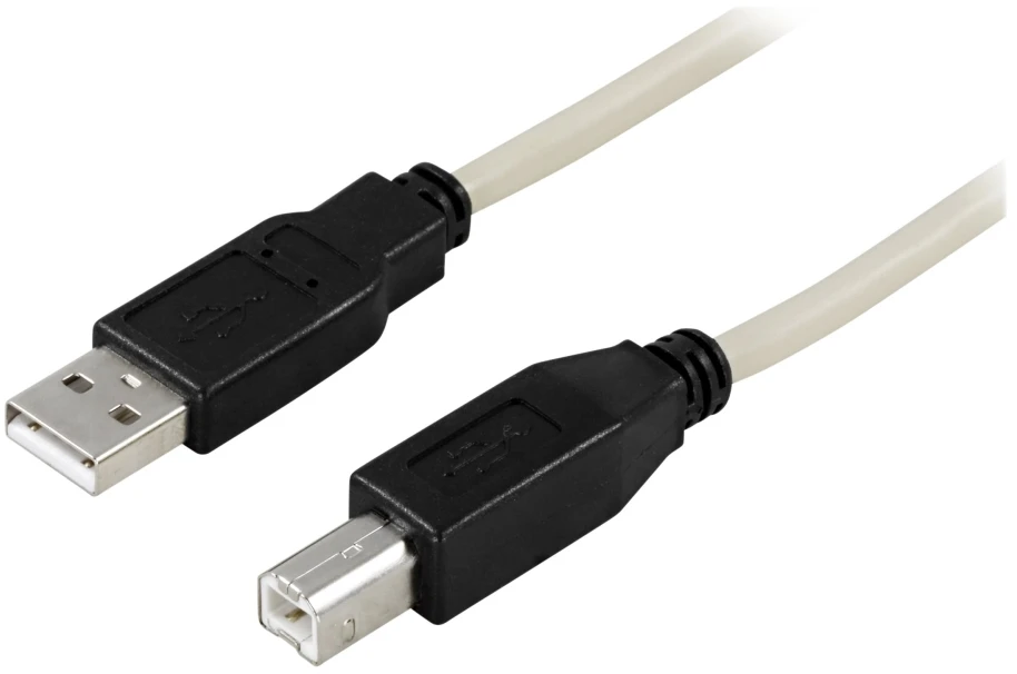 Kabelis DELTACO USB 2.0 "A-B", 2.0m, baltas-juodas / USB-218