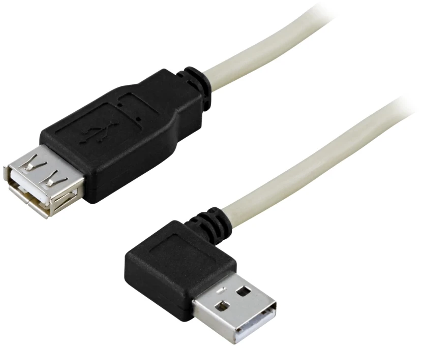 Kabelis DELTACO USB 2.0 ilgintuvas, kampinis, 0.2m / USB2-102A