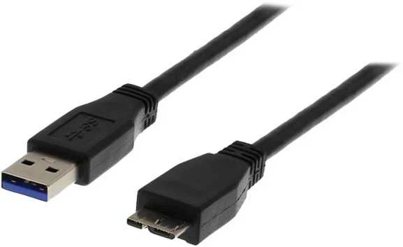 DELTACO USB 3.0 laidas, A tipo - „Micro B“ tipo lizdas, 2m, juodas USB3-020S