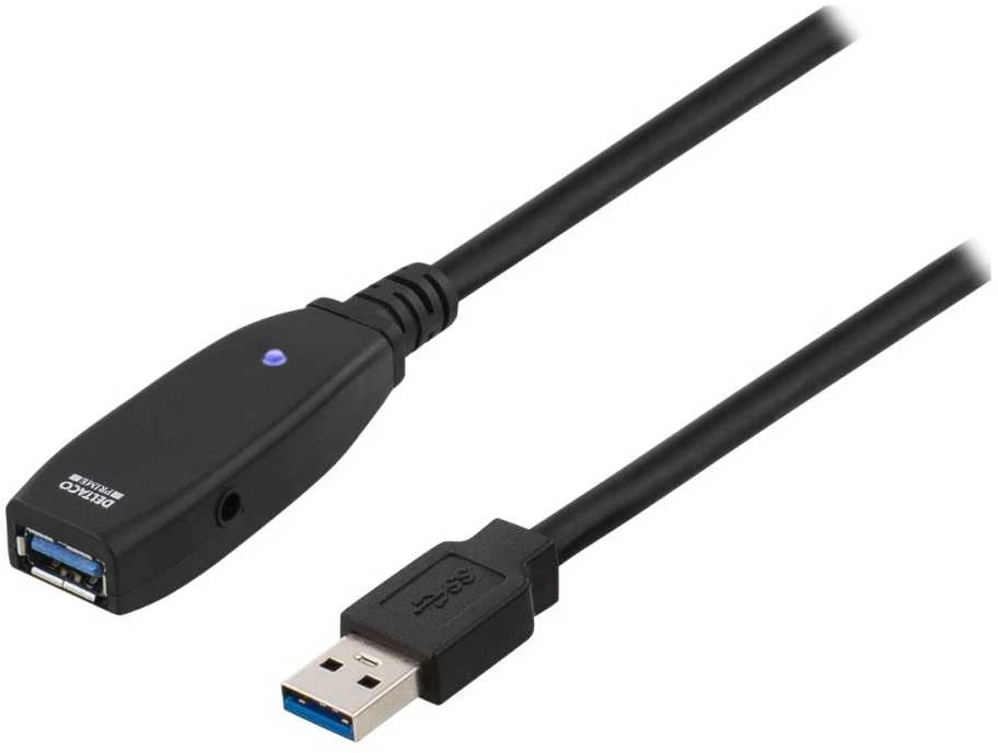 Kabelis DELTACO USB 3.0, 2m, juodas / USB3-1000