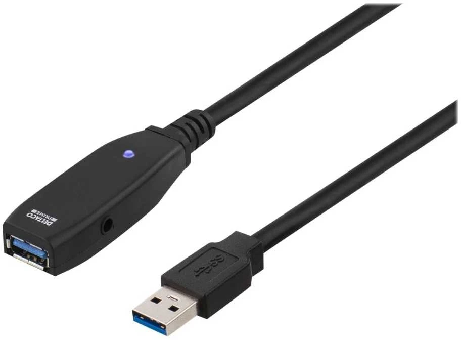 Kabelis DELTACO USB 3.0, 2m, juodas / USB3-1000