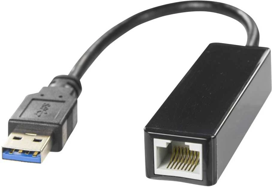 Šakotuvas DELTACO 1xRJ45, 1xUSB 3.0, juodas / USB3-GIGA5