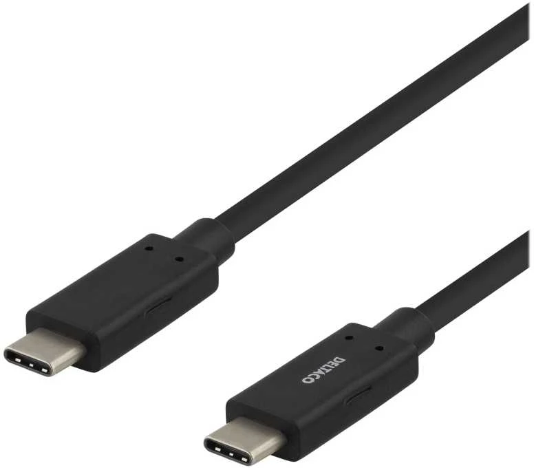 USB-C į USB-C laidas, 1m, 60W 3A, USB 3.1 Gen, E-Marker DELTACO juodas / USBC-1054M