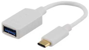 Adapteris DELTACO USB 3.1 C tipo - A tipo, Gen 1, baltas / USBC-1205