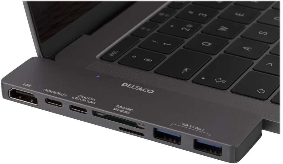 DELTACO Dual USB-C prievadas ,,MacBook Pro 2016", Thunderbolt 3, 100W USBC-1290