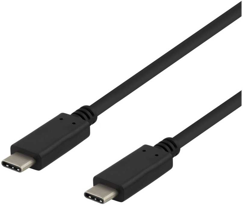 DELTACO USBC-1401 – USB laidas – USB-C (kištukas) į USB-C (kištukas) – USB 3.1 Gen 2 – 5 A – 50 cm – USB maitinimo tiekimas (5 A, 100 W) – juodas