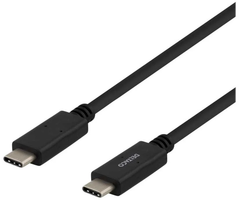 DELTACO USB 2.0 kabelis, C tipas - C tipas, 2m, juodas USBC-2002M